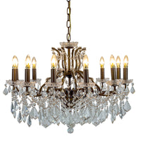 Crystal Twelve Arm Bronze Chandelier