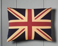 A large Union Jack cushion, perfect for a large sofa. Large size for extra impact, an iconic statement, beautifully in a strong linen to last.