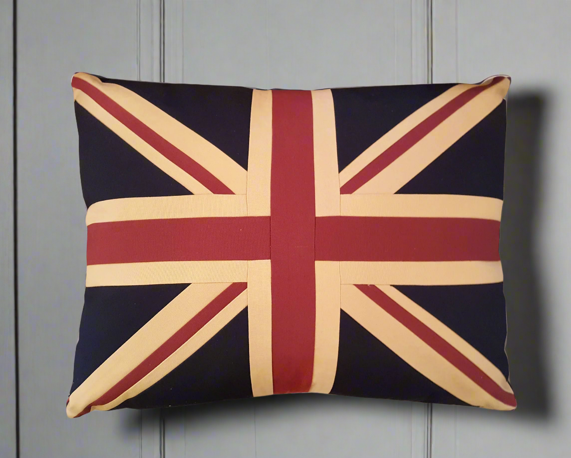 A large Union Jack cushion, perfect for a large sofa. Large size for extra impact, an iconic statement, beautifully in a strong linen to last.