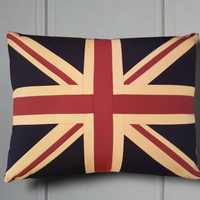 A large Union Jack cushion, perfect for a large sofa. Large size for extra impact, an iconic statement, beautifully in a strong linen to last.