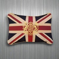 This rectangular shaped union jack lion crested cushion has a lovely gold piping surround and is made from superior quality fabric.  This scatter cushion will make a statement on any chair or sofa and is a super gift for friends and family.