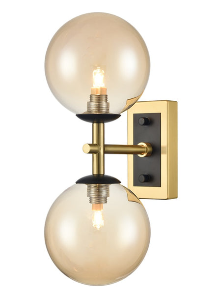 Brass Shaded Wall Light with Directional Reading Light