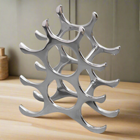 Smaller nine bottle aluminium wine rack.  A space saving counter top wine bottle holder,
Aluminium Wine Rack 9 Bottle