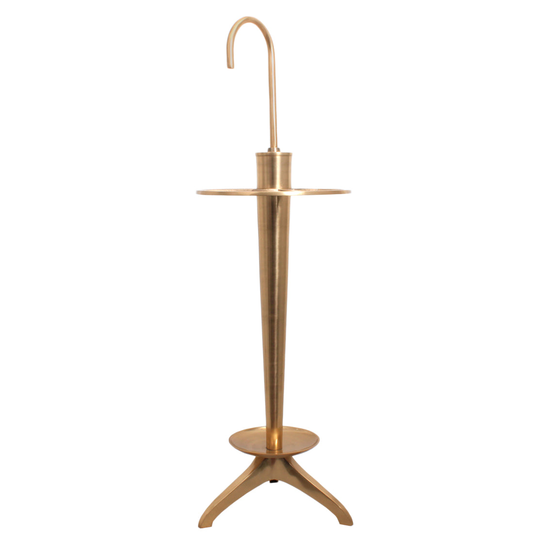 A tall, sleek wooden lamp base with a large black linen shade. An unusual, stunningly shaped lamp, a natural, statement light for your home. Perfect to light your hall on a wooden console table or on a side table in your living room to add mood lighting. 
H: 78 cm D: 54 cm