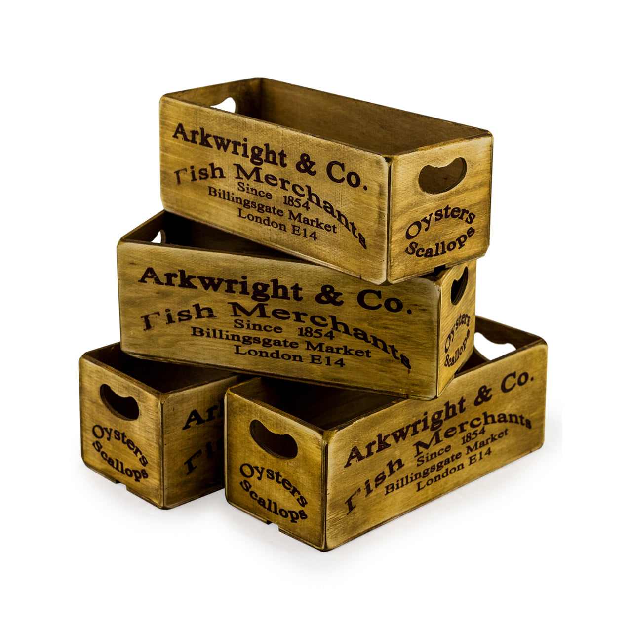 Add rustic charm and functional style to your space with these vintage-inspired wooden storage crates.
Crafted from durable wood with a weathered finish, these crates evoke the warmth of traditional British bakeries. The side handles offer convenient portability, while their stackable design makes them both decorative and practical.
Perfect for use at home, in the kitchen storing fruit, tea, or condiments, in a window sill with aromatic herbs, or in a hallway storing keys or sunglasses, these crates effor