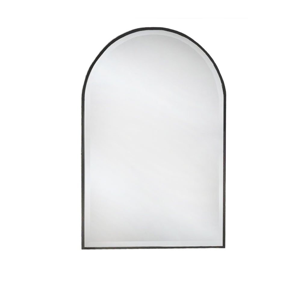 A simple yet stylist thin black framed arch mirror.  Minimalist in design. Maximum impact. A quality mirror with bevelled glass.