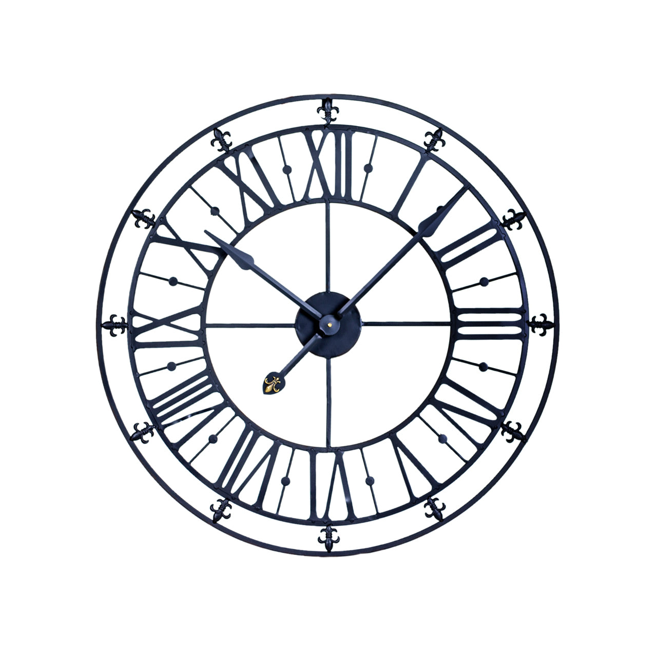 Black Skeleton Clock 76 cm