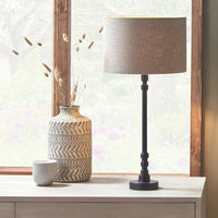So simple, black metal table lamp, Traditional stick lamp for the smallest corner. On a desk or dressing table perfect smaller light.