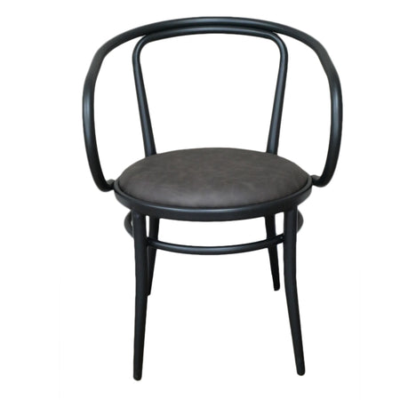 Grey Leather Effect Dining Chair