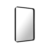 Black framed mirror.  Industrial urban mirror with black steel metal outer rim.  The mirror is set back into the frame, This mirror would be perfect in an industrial interior.