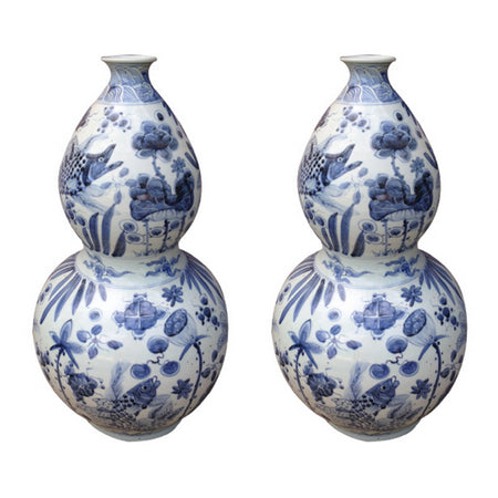 White & Blue Ceramic Vase