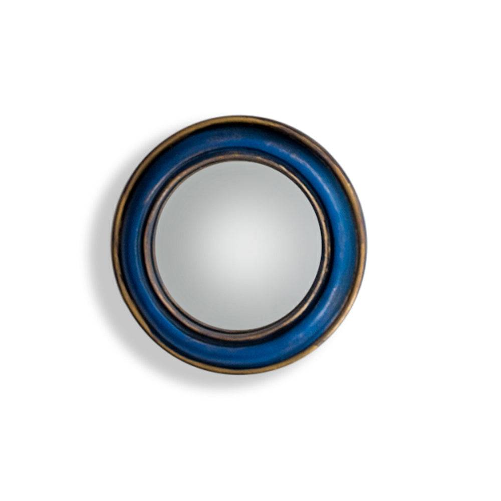 Very small convex mirrors look great on any wall as an assorted cluster. Purchase a few of these in assorted sizes and colours and see how your blank wall transforms.