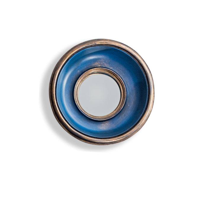 Blue mini, deep framed convex mirror. Fabulous as an arrangement and fun to create your own wall art. Adding accent piece interest to your walls.