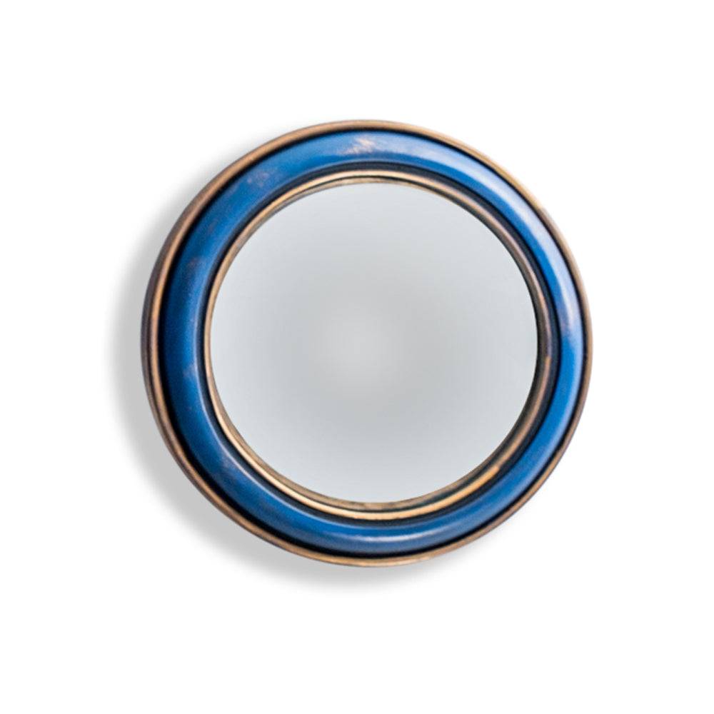 Very small convex mirrors look great on any wall as an assorted cluster. Purchase a few of these in assorted sizes and colours and see how your blank wall transforms.