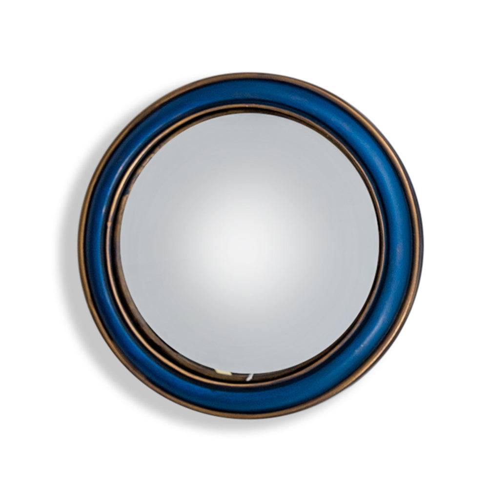 Very small convex mirrors look great on any wall as an assorted cluster. Purchase a few of these in assorted sizes and colours and see how your blank wall transforms.