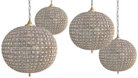 Extra Large Brass Crystal Globe Chandelier