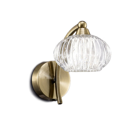 Aged Brass Wall Light With Sphere Opal Glass IP 44 - 16 cm