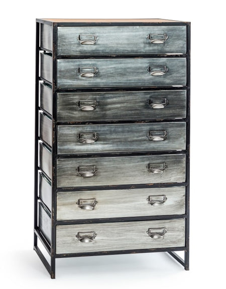 Grey Veneer Glass Cabinet 100 cm