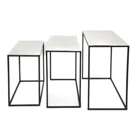 Off White Wooden Side Table 66 cm