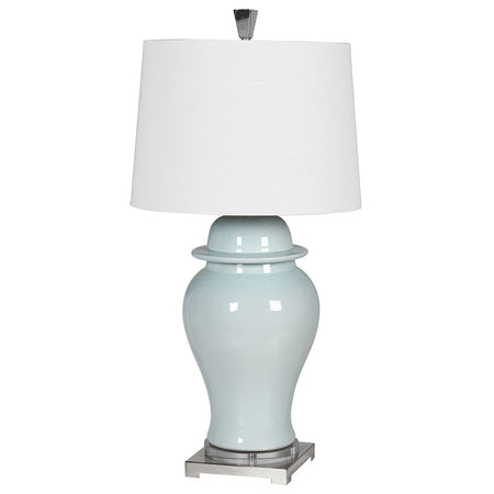 Glass Lamp and White Shade 63 cm
