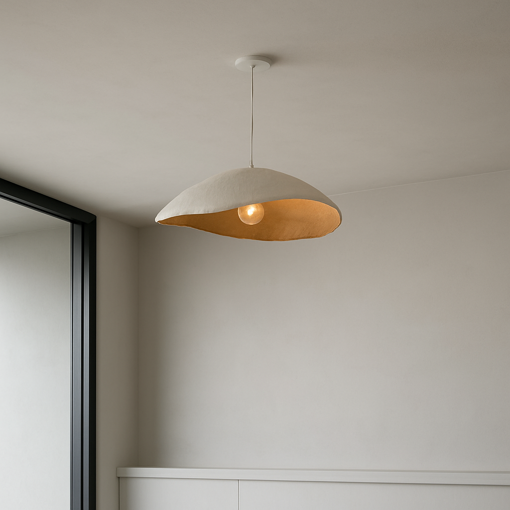 Contemporary 'Wave' Pendant Light: Modern Plaster Elegance