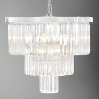 Crystal Cascade Prism Nickel Chandelier