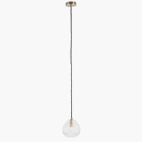 Small Ribbed Glass Pendant Light