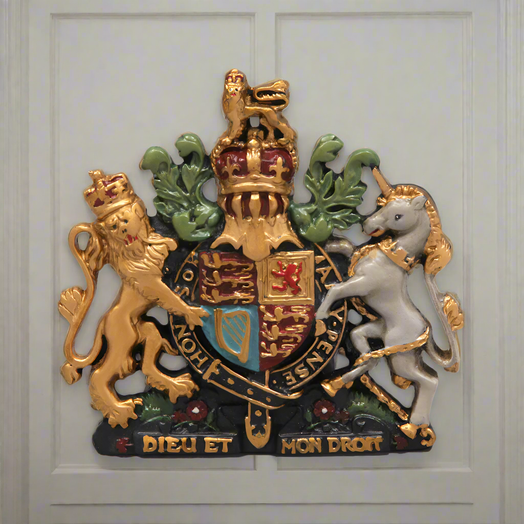 Coat of arms in a mini size. Small replica royal crest to place on your wall.  Perfect gift item for a smaller wall.