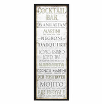 A vintage inspired wall mirrored Sign "Cocktail Bar" on a black frame. A perfect retro look.