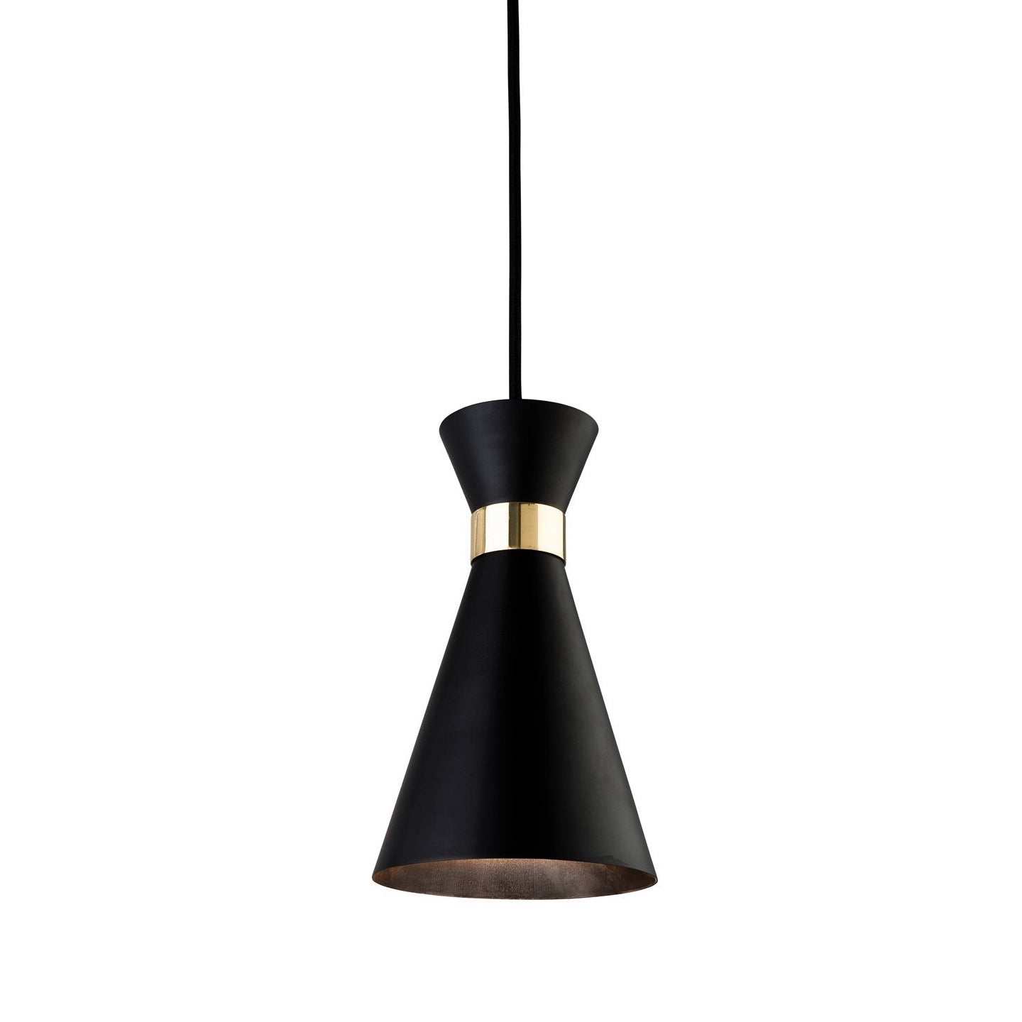 Conical metal pendant
Available in three colours: