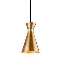 Conical metal pendant
Available in three colours: