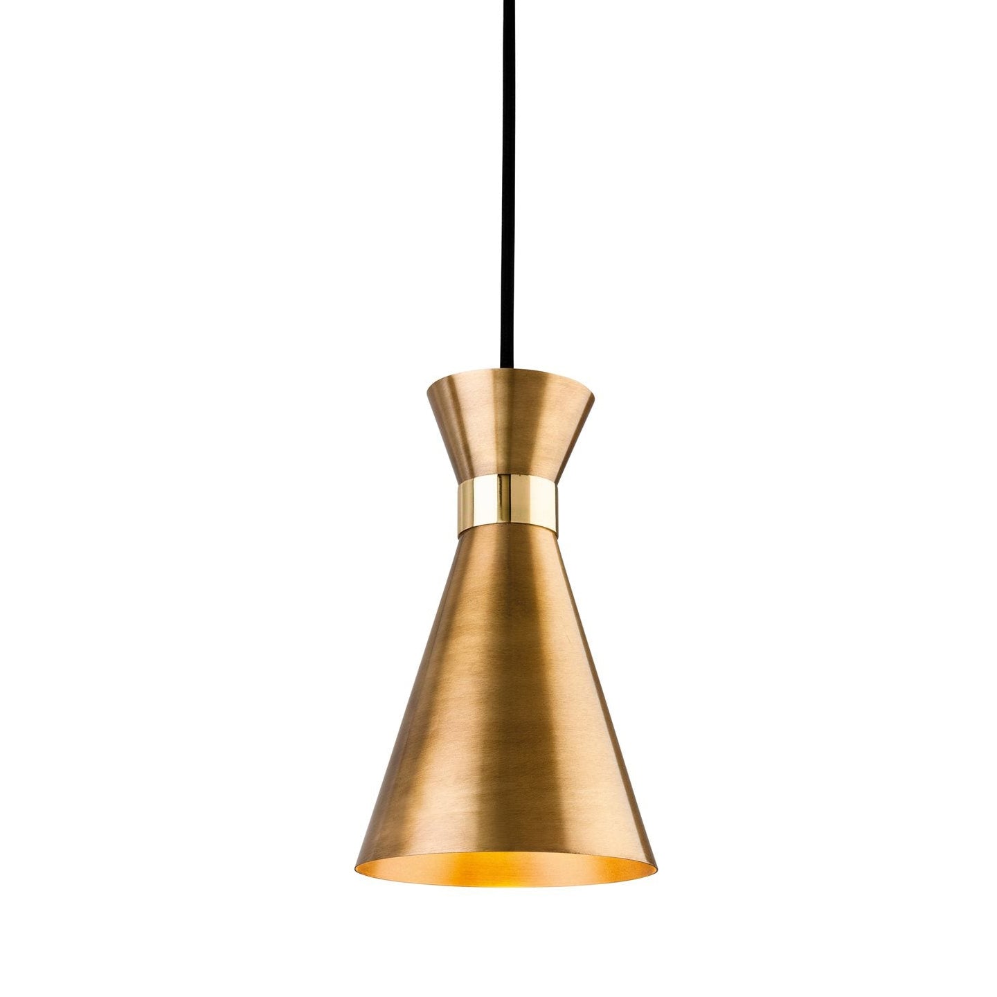 Conical metal pendant
Available in three colours: