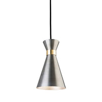 Conical metal pendant
Available in three colours: