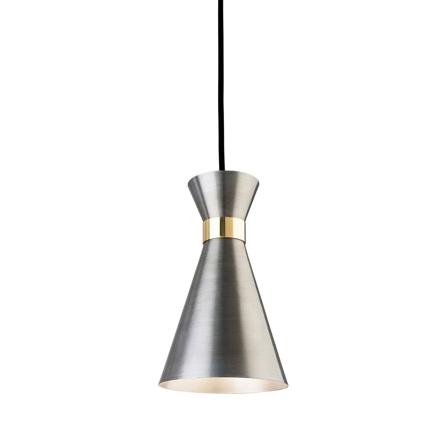 Conical metal pendant
Available in three colours: