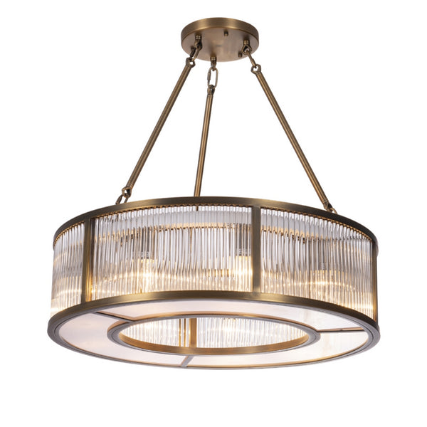 Crystal Chandelier I Antique Brass I Glass Rods I Lighting I Chiswick –  Decorexi A World of Interiors