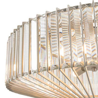 Exquisite, crystal and nickel chandelier, pendant. Absolute luxury, the perfect, simple addition to an room with an art deco feel. The ceiling rod is adjustable.