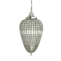 Available in two sizes long crystal and nickel teardrop pendants .