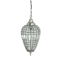 Available in two sizes long crystal and nickel teardrop pendants .