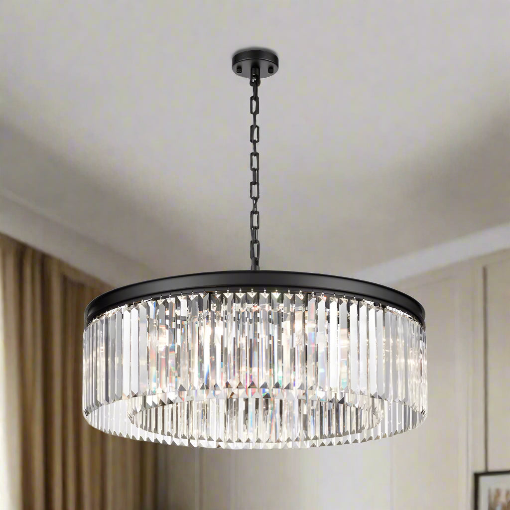 Crystal Prism Chandelier Black Banded