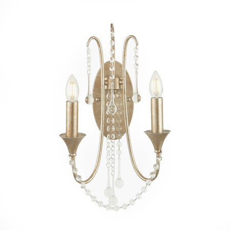 Gilt Chandelier Six Ribbed Shades