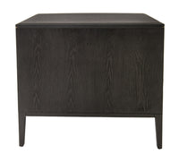This stylish chest of drawers features a dark grey finish with great wood texture for a unique look. It is complemented by elegant brass handles and brushed gold feet.
It has three deep drawers with plenty of storage. The classic design pairs beautifully with modern and traditional decor, making it perfect for any interior design style adding a touch of luxury to any room.
