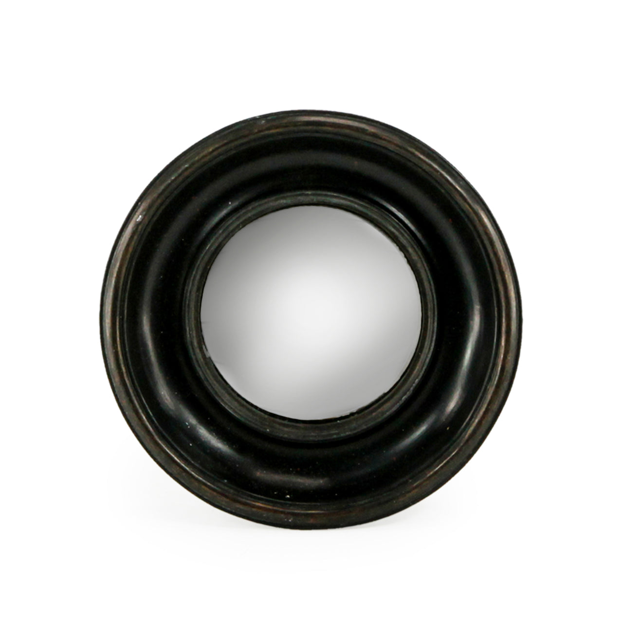 Deep Framed Mini Black Convex Mirror 19 cm