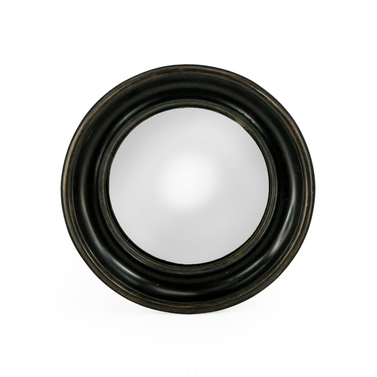 Deep Framed Mini Black Convex Mirror 26.5 cm