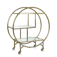 Drinks Trolley Silver- Mirrored Shelves