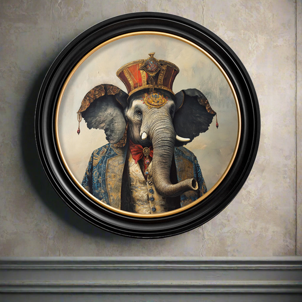 Elegant Elephant Round Print 96 cm