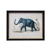 Vintage Blue Elephant Print 38 cm  x 29 cm