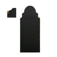 An extra large mirror in moroccan design, maximum in impact. With an arched top and a slim black frame that is 3 cm in depth.