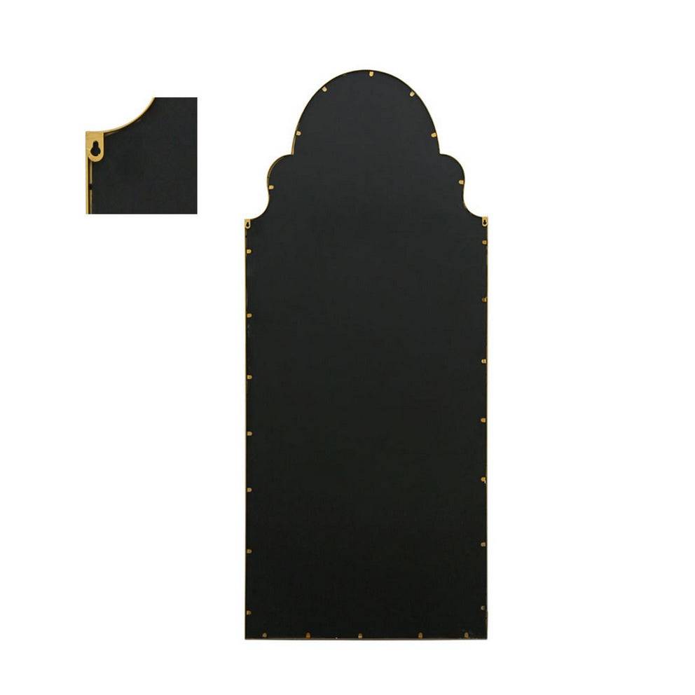 An extra large mirror in moroccan design, maximum in impact. With an arched top and a slim black frame that is 3 cm in depth.