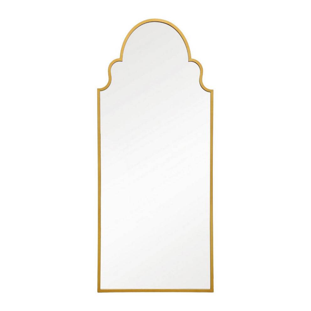 An extra large mirror in moroccan design, maximum in impact. With an arched top and a slim black frame that is 3 cm in depth.