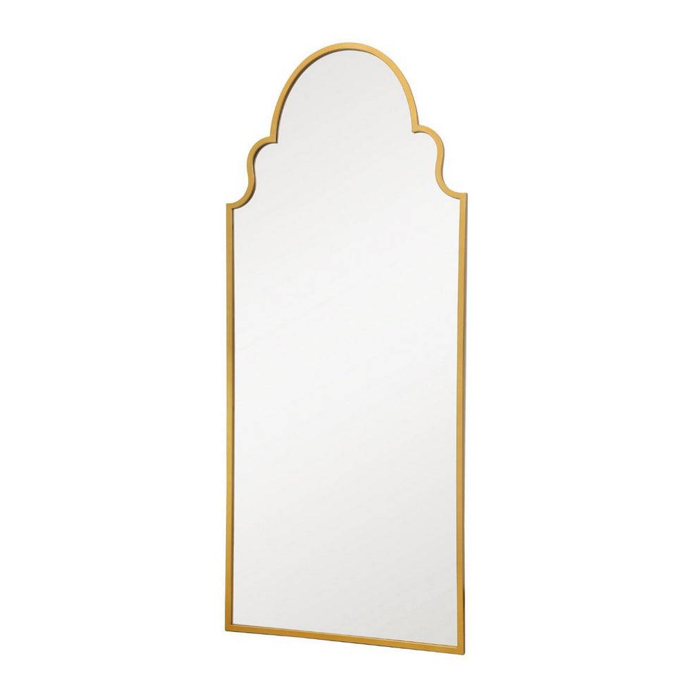 An extra large mirror in moroccan design, maximum in impact. With an arched top and a slim black frame that is 3 cm in depth.